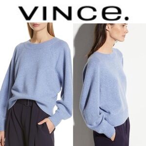 Love the color! Vince Dolman Sleeve wool cashmere sweater size large